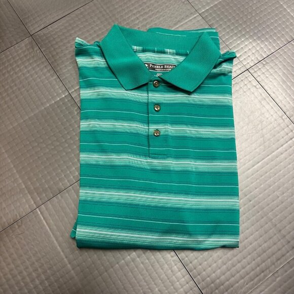 PEBBLE BEACH MENS GREEN GOLF POLO XL DRI FIT SHIRT - Picture 8 of 8